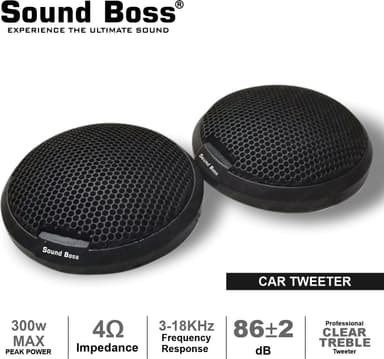 Sound Boss SB-TW-SS020 SB-TW-SS020 300W MAX Tweeter Car Speaker (300 W)