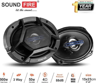 SOUND FIRE Performance Series SF 6989 3-Way 900W 6"X9" inch Coaxial Car Speaker