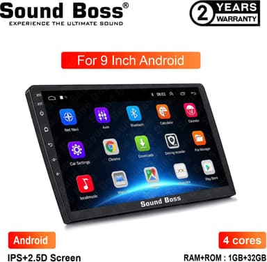 Sound Boss Androidify 3rd Generation 9" Inch Android (1GB/32GB) Car Stereo (Double Din)