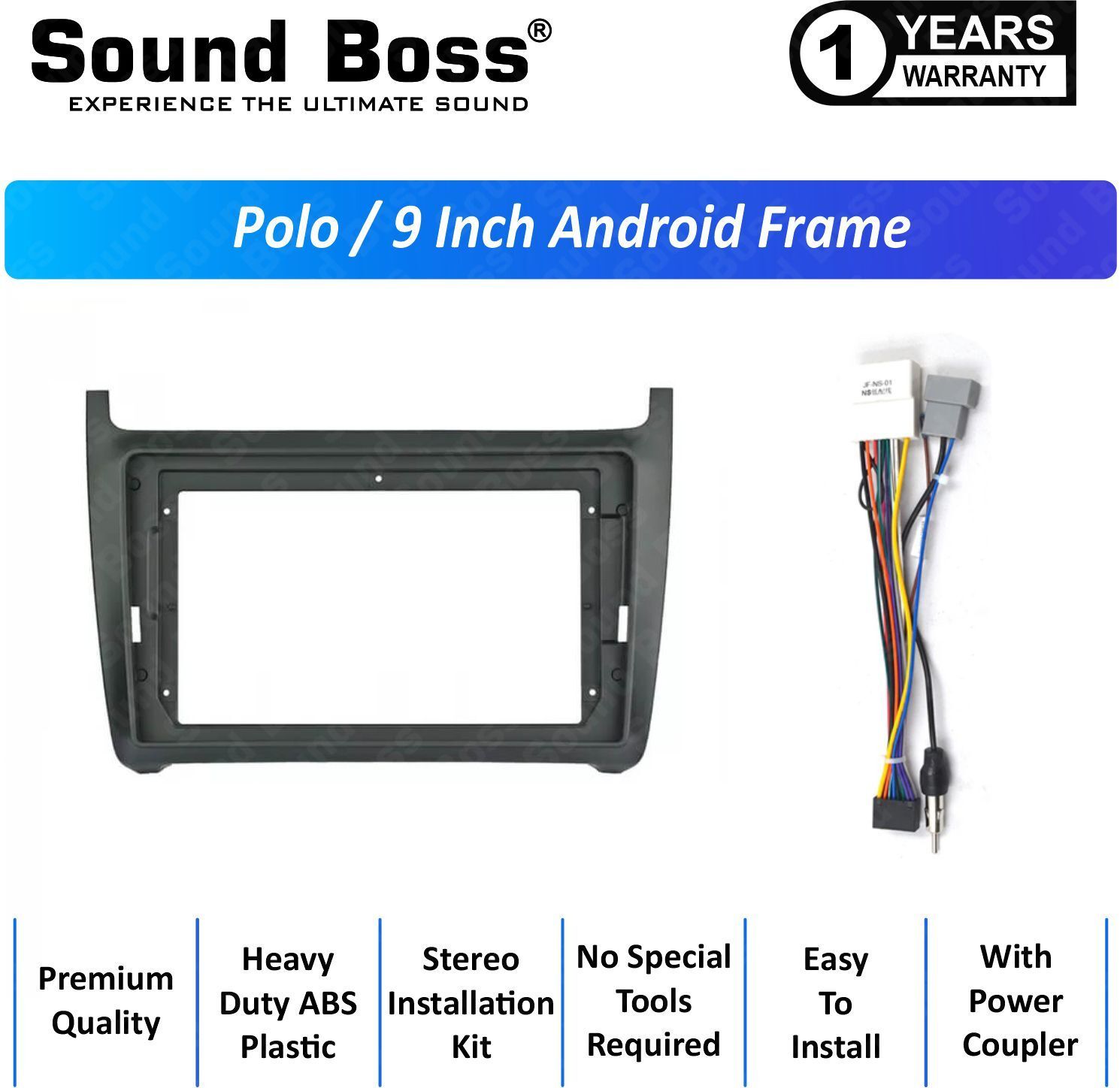 Sound Boss POLO 9"Inch Frame for Android Car Stereo (Double Din)