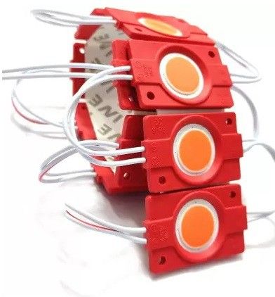 SF Pack of 5 Red Coin Light Interior Exterior 12V with Adhesive Backside Universal Car Fancy Lights (Red)