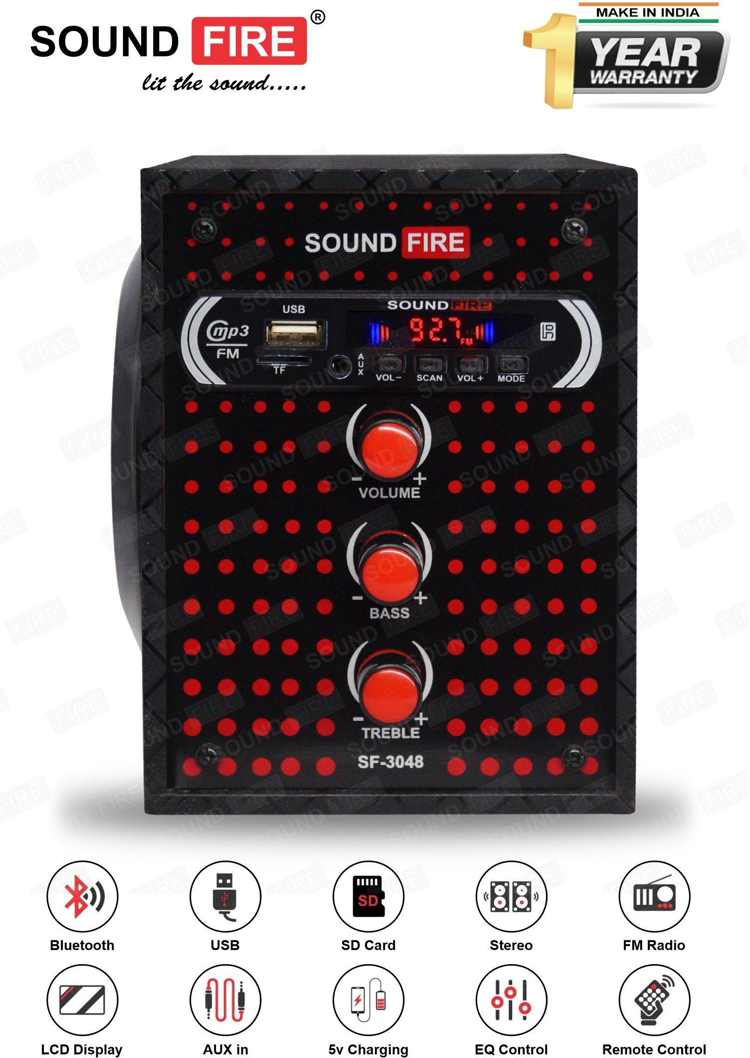 SOUND FIRE SFHT-3048 20 W Bluetooth Laptop/Desktop Speaker (Black, Stereo Channel)