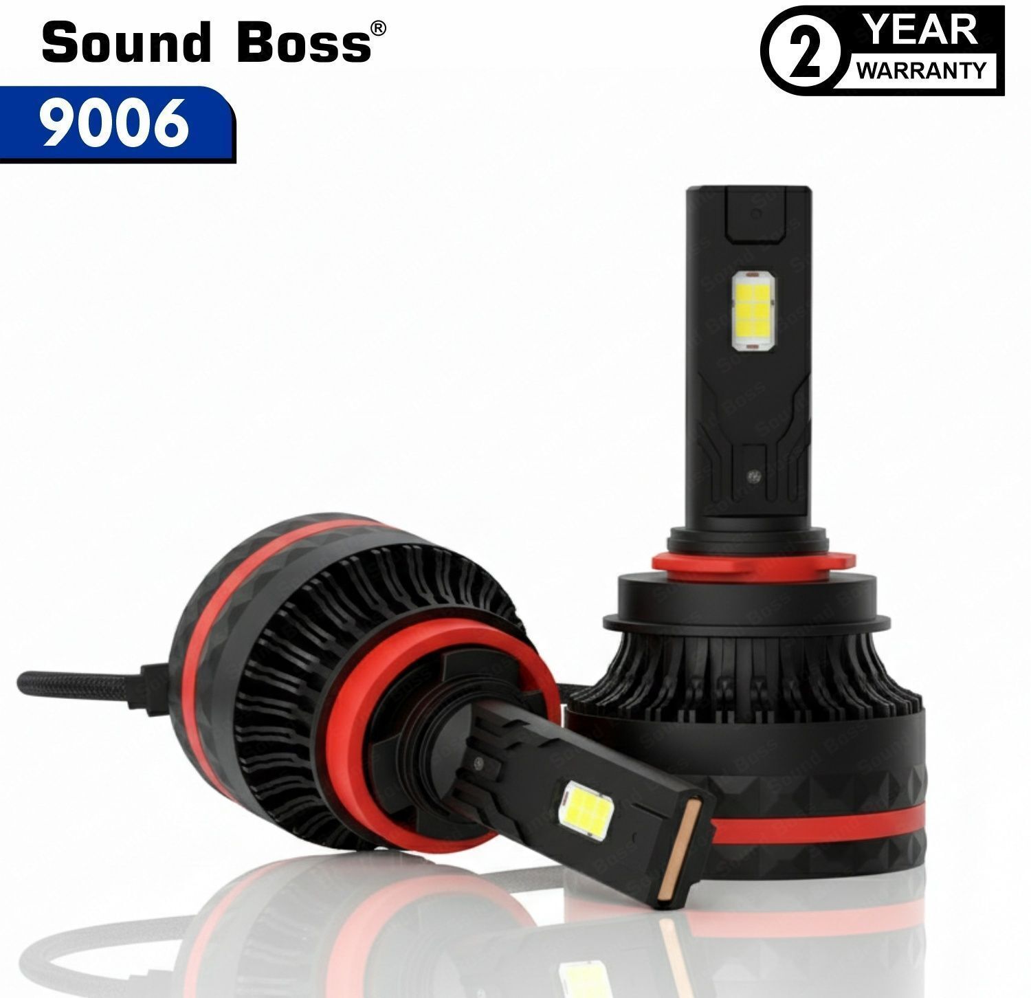 Sound Boss EcoGlow Series Genuine 210W 9006 20000LM 6000K Auto Driving Retrofit Headlight Car LED (12 V, 210 W) (Universal For Car, Pack of 2)
