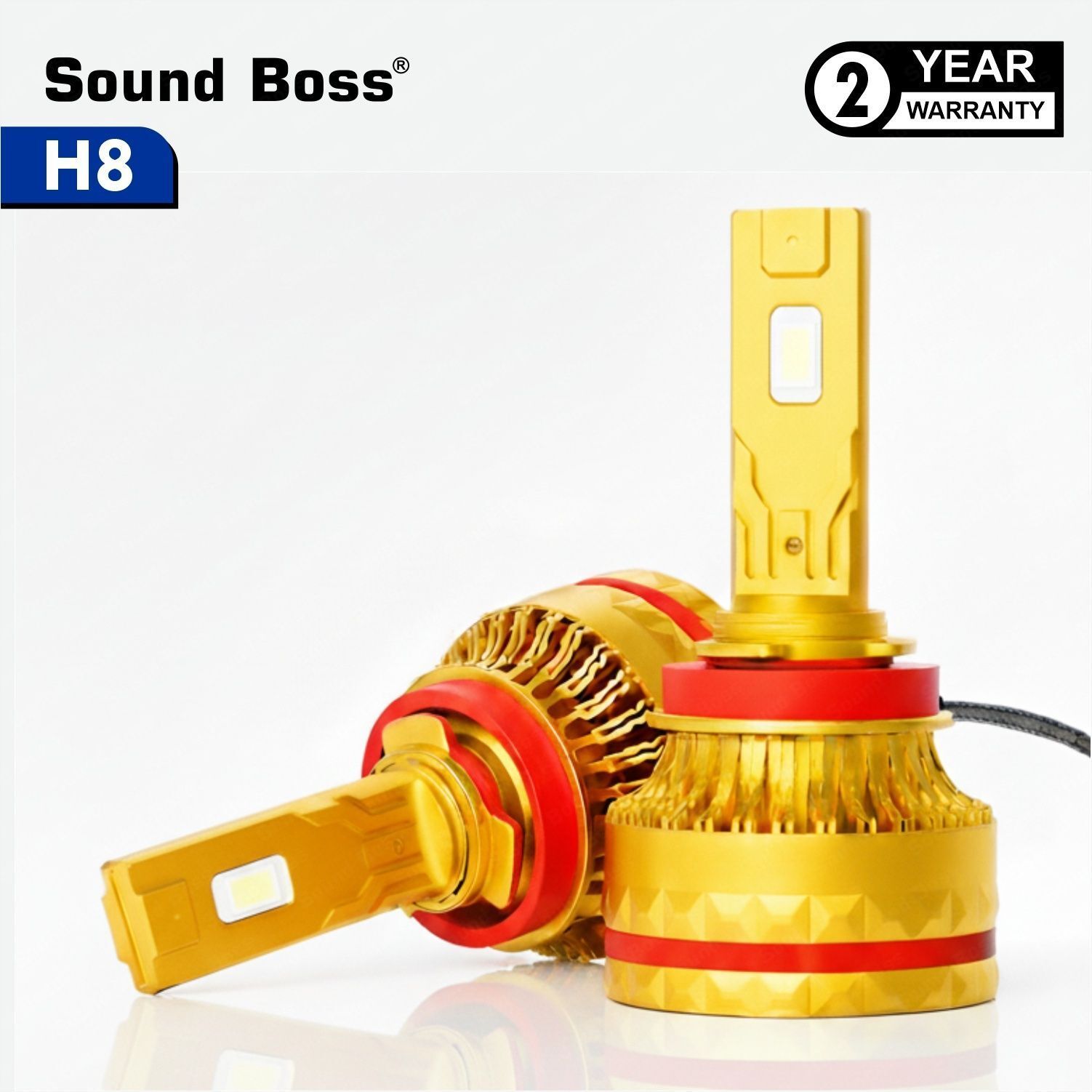 Sound Boss EcoGlow Series Genuine 210W H8 20000LM 6000K Auto Driving Retrofit. Headlight Car LED (12 V, 210 W) (Universal For Car, Pack of 2)
