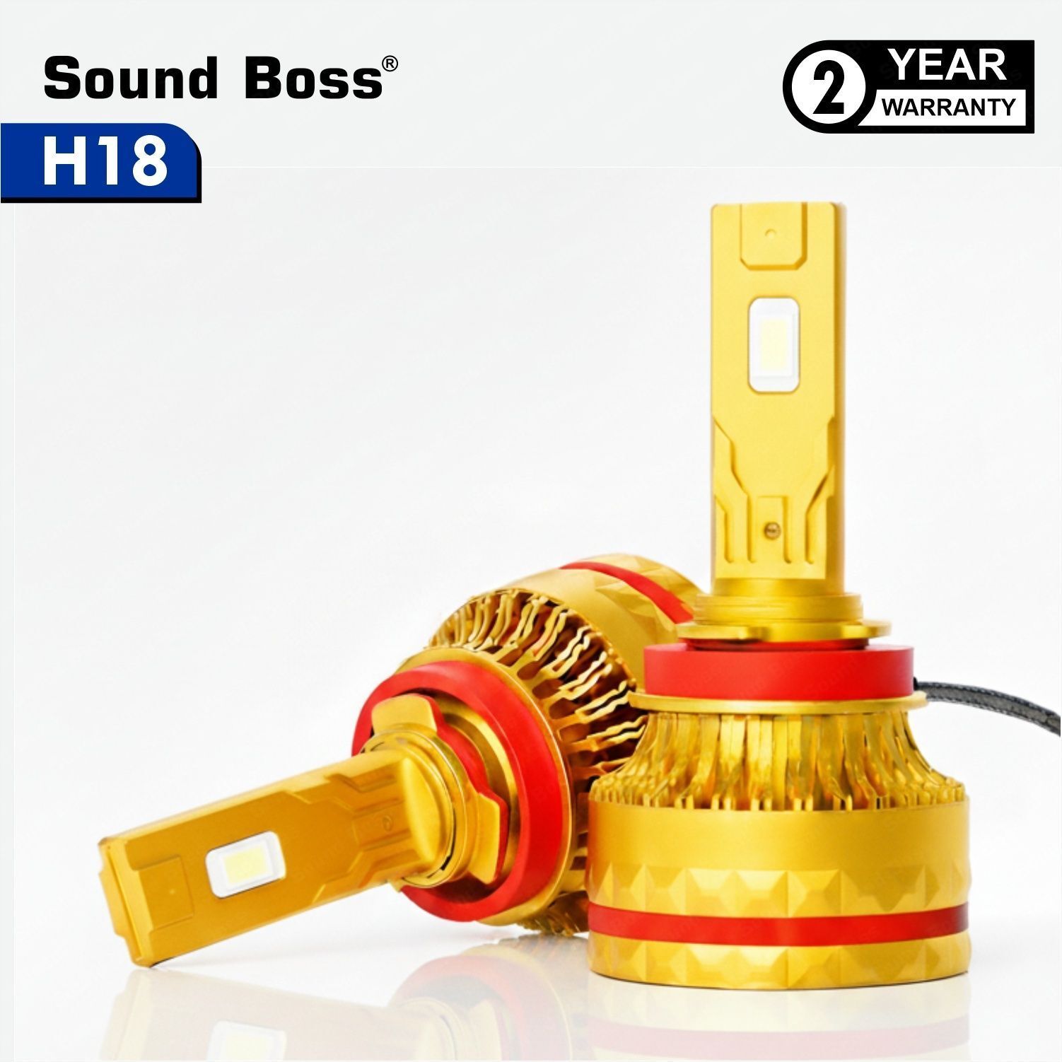 Sound Boss EcoGlow Series Genuine 210W H18 20000LM 6000K Auto Driving Retrofit. Headlight Car LED (12 V, 210 W) (Universal For Car, Pack of 2)