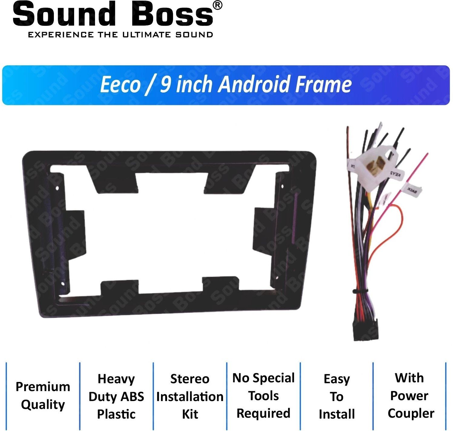 Sound Boss EECO 9"Inch Frame for Android Car Stereo (Double Din)
