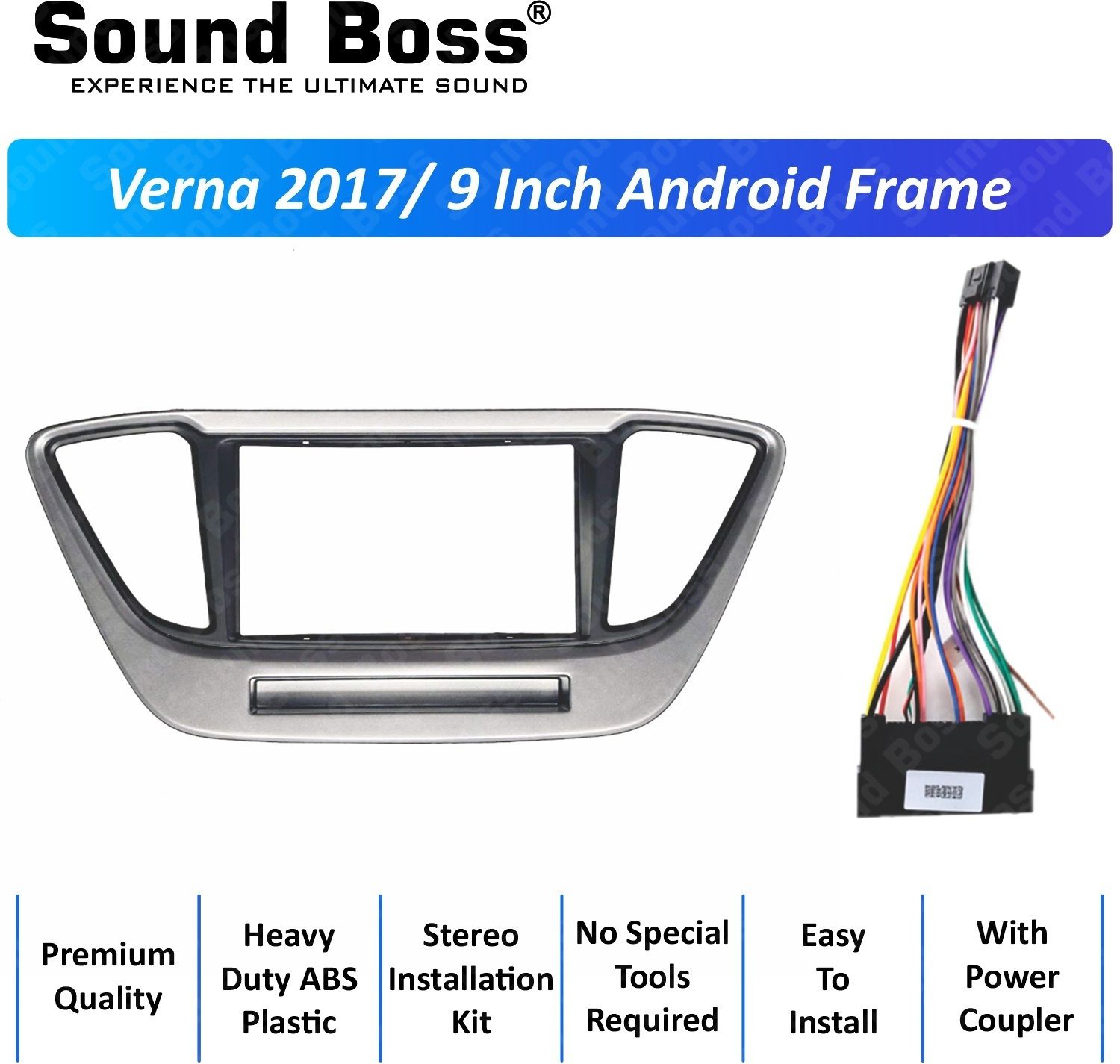 Sound Boss 2017 9 Inch Frame for Android Car Stereo (Double Din)