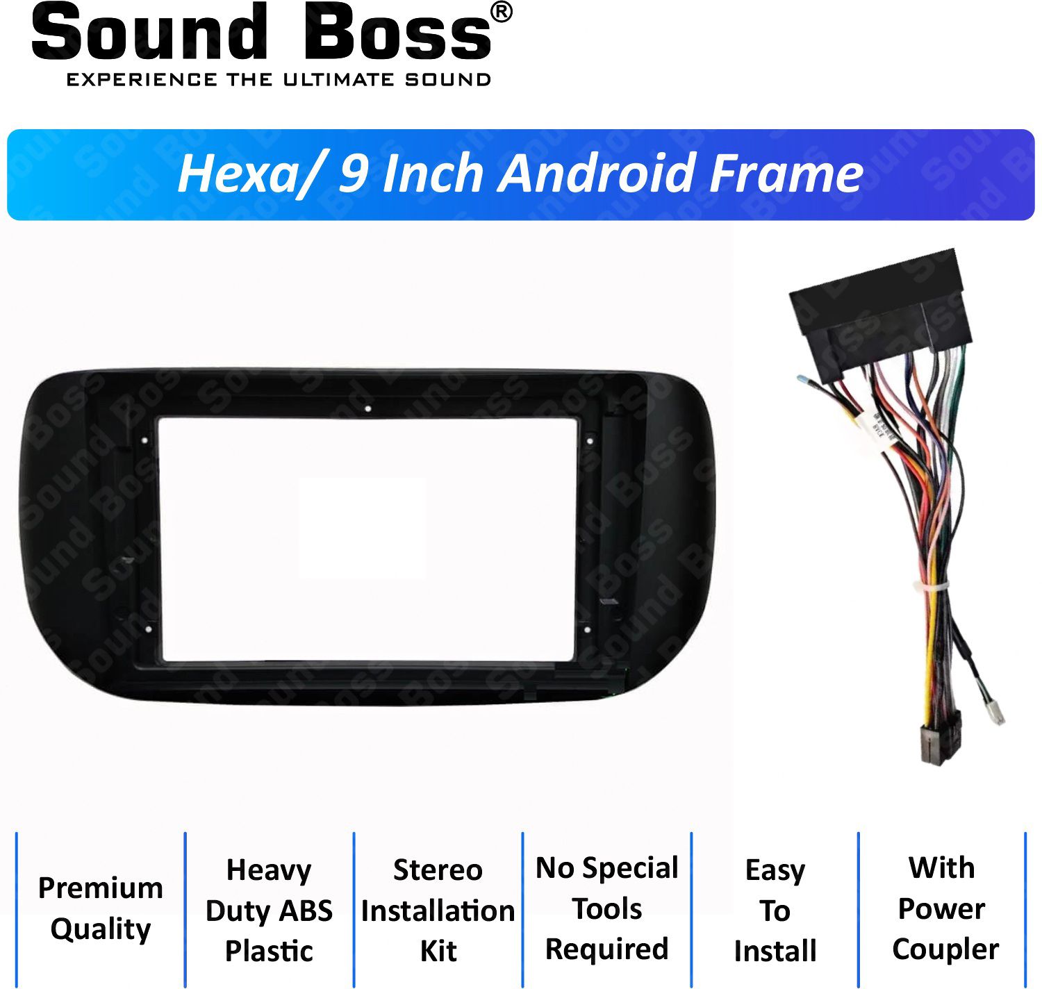 Sound Boss HEXA 9"Inch Frame for Android Car Stereo (Double Din)