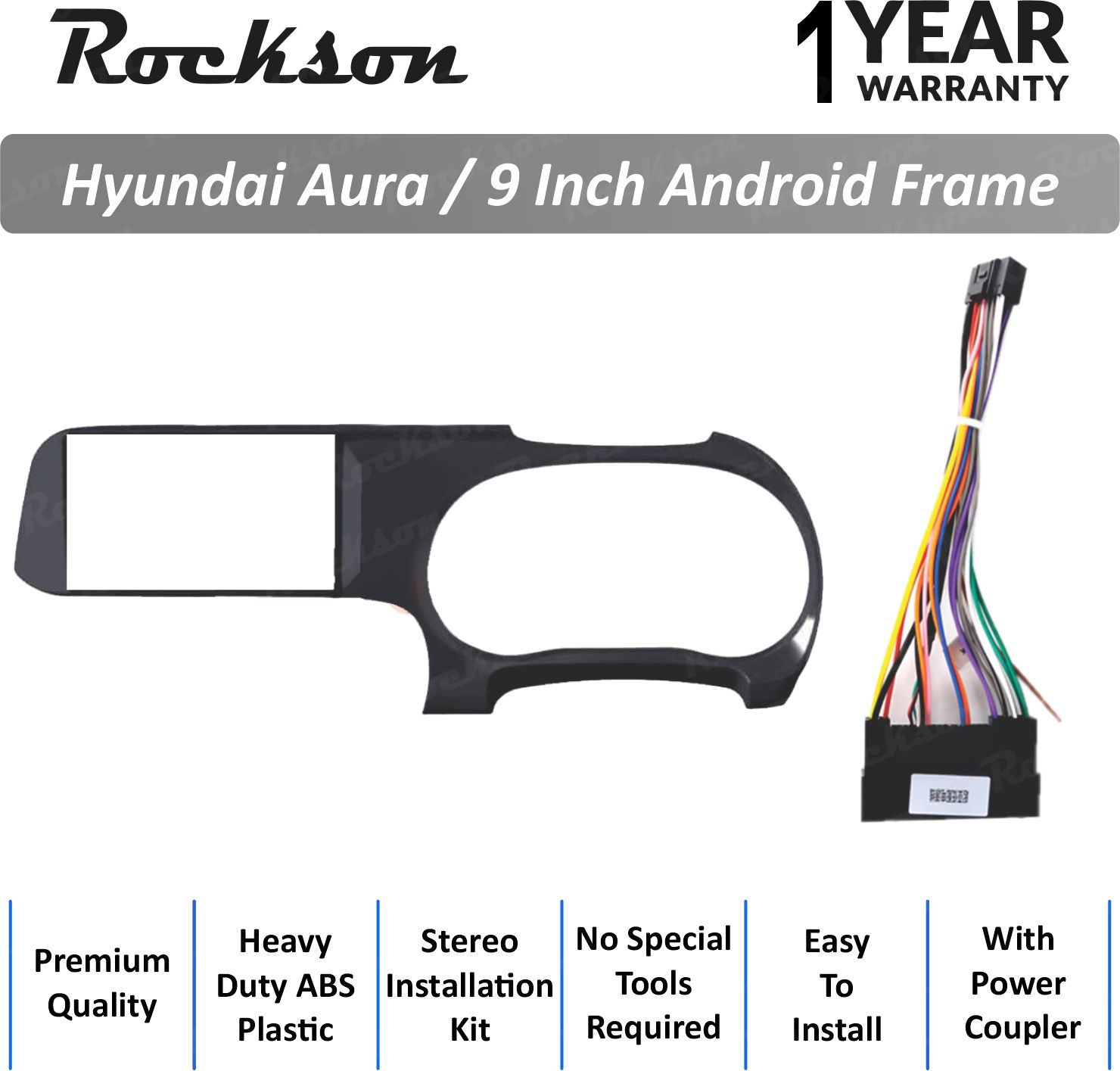 Rockson Aura 9"Inch ABS Frame for Android Car Stereo (Double Din)