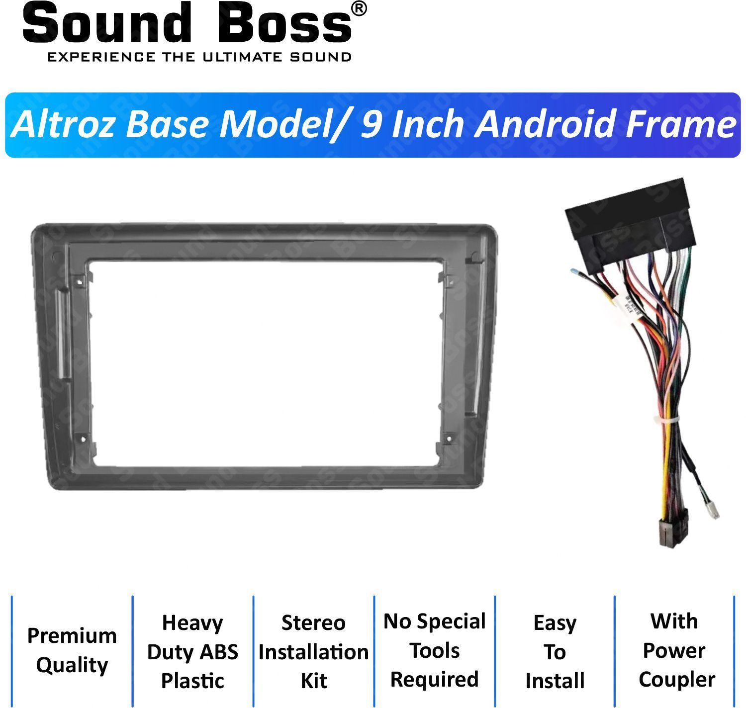 Sound Boss ALTROZ 9"Inch Frame for Android Car Stereo (Double Din)